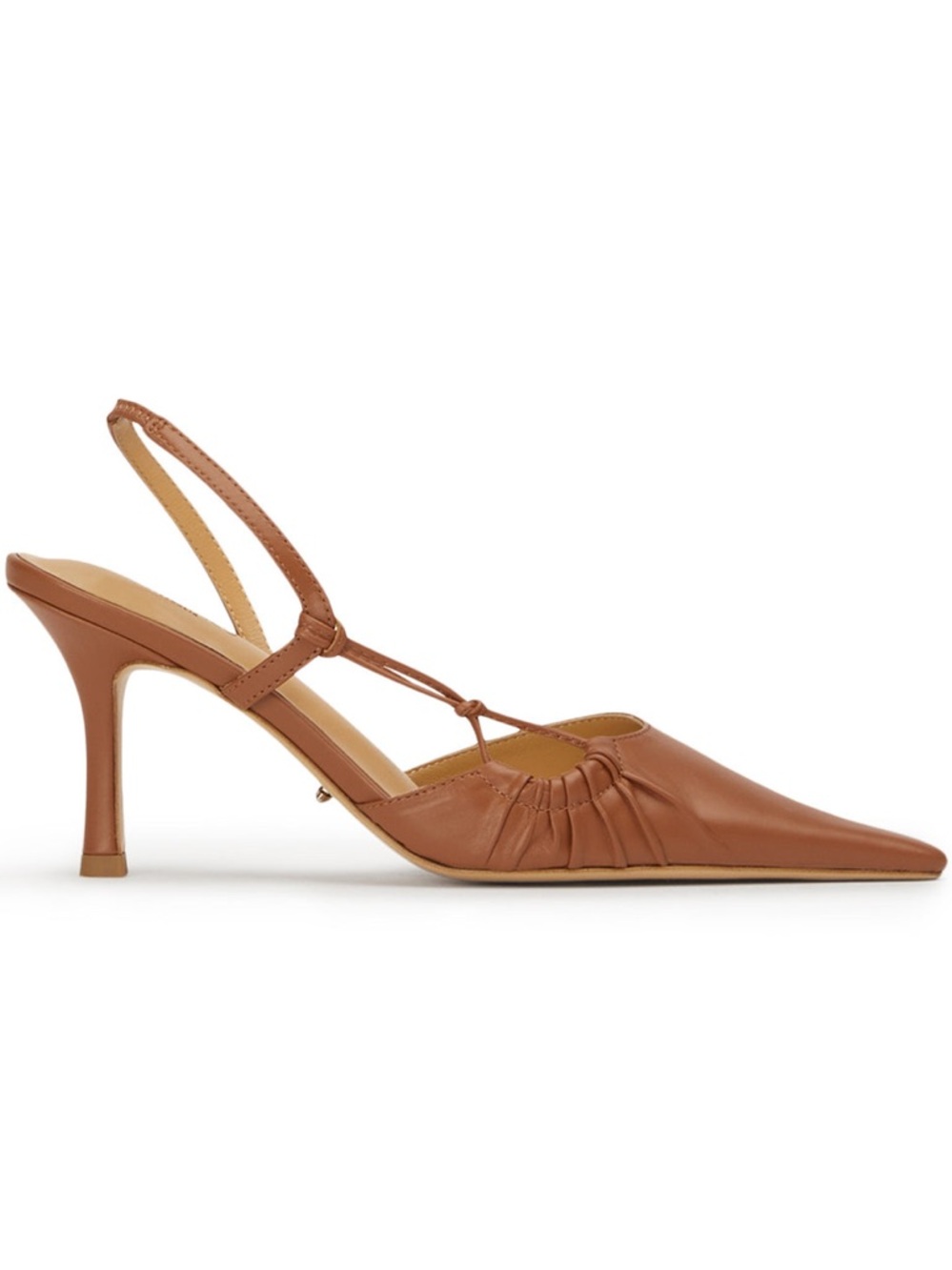 TONY BIANCO SAKAI HEEL IN TAN CAPRETTO | SLIGHTLY USED